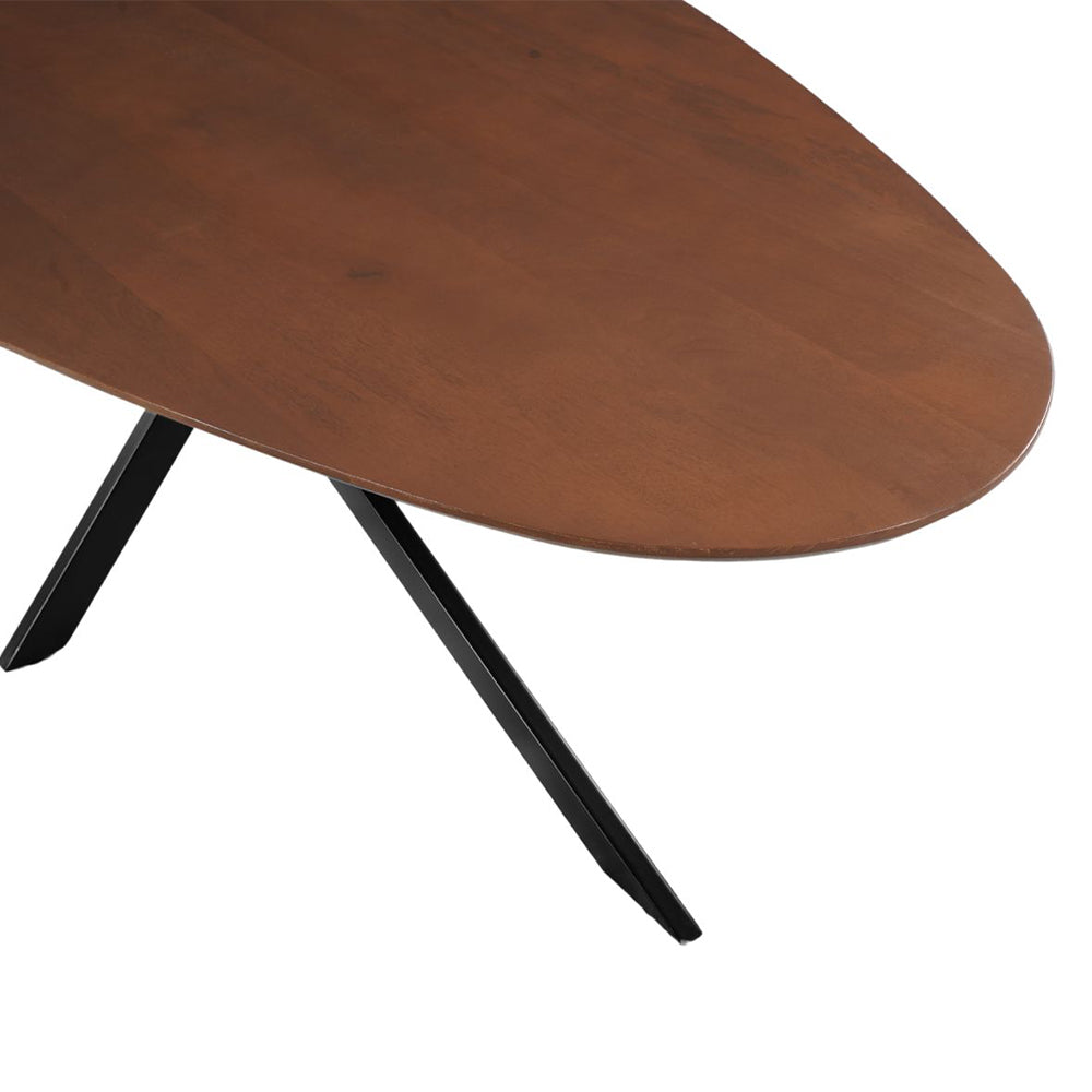 Mangohouten Eettafel Organisch Branwen 220x110 cm Walnoot