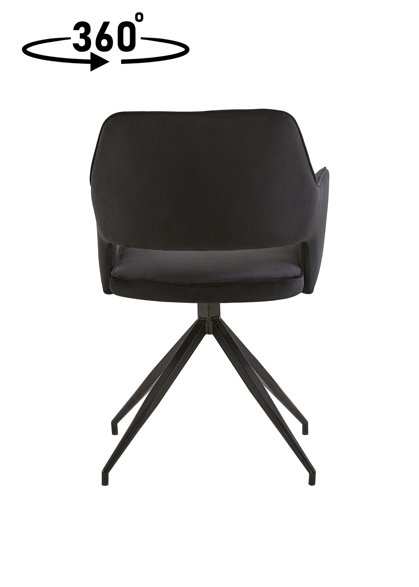 Eetkamerstoel Stevns Zwart Fluweel met zwart onderstel