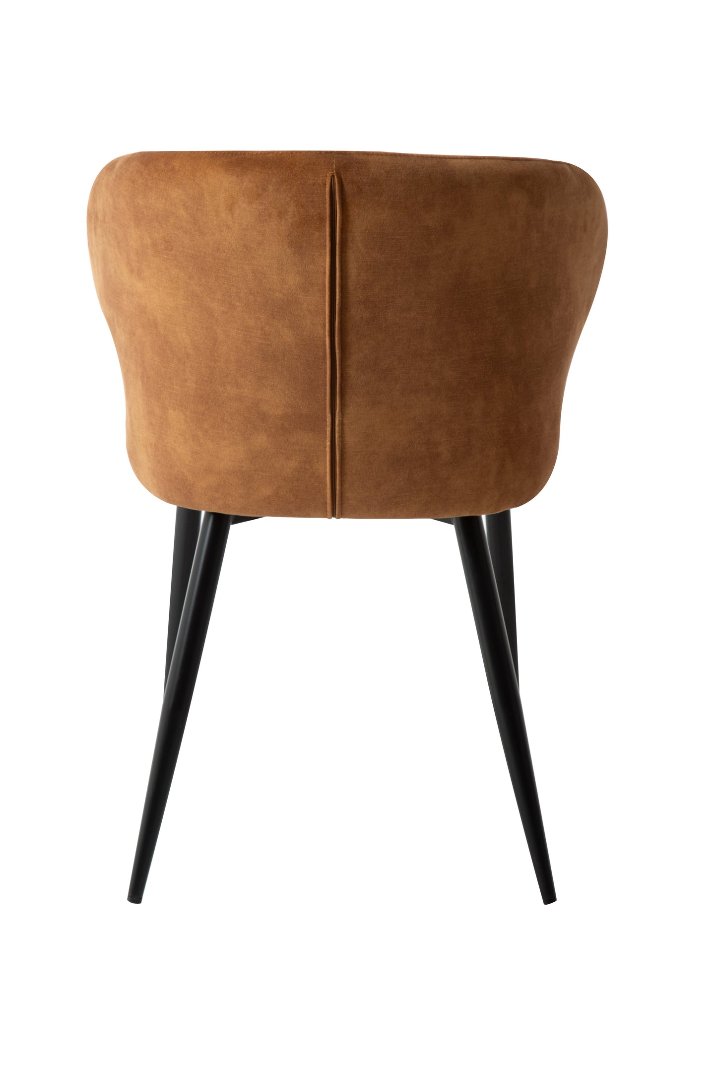 Eetkamerstoel Stockholm Cognac Fluweel met zwart onderstel