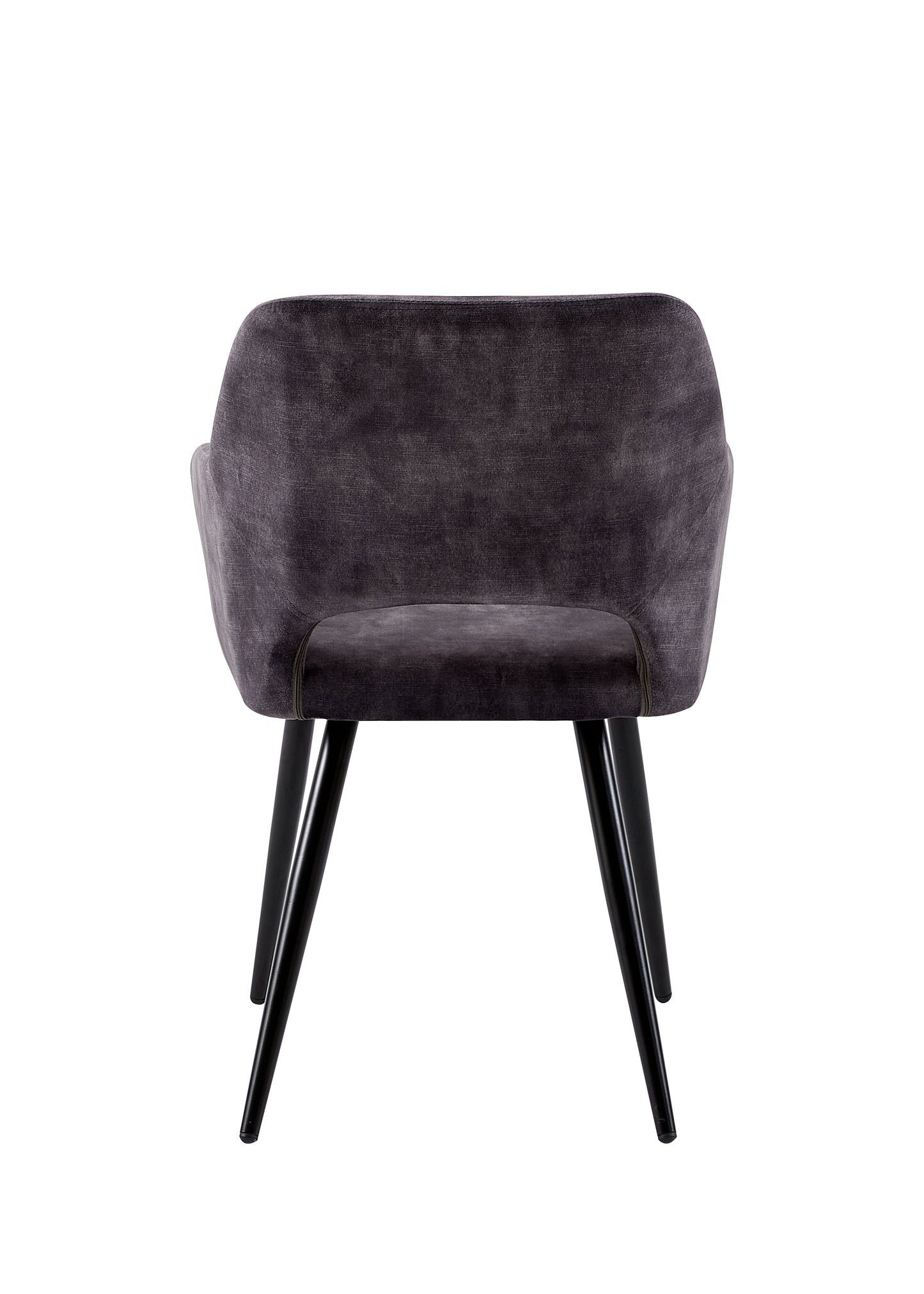 Eetkamerstoel Oslo Donkergrijs Fluweel met zwart onderstel