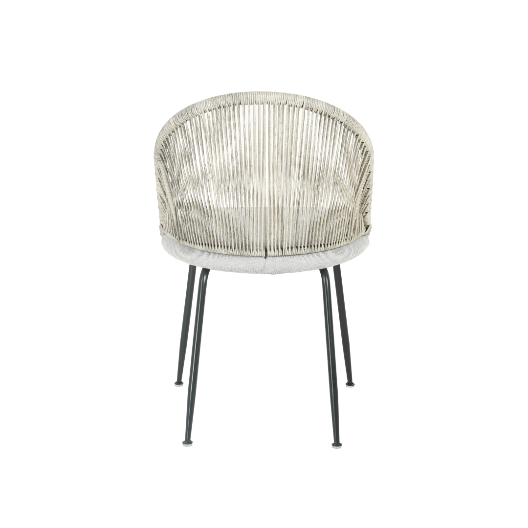 Eetkamerstoel Roskilde Lichtgrijs Linnen met zwart onderstel