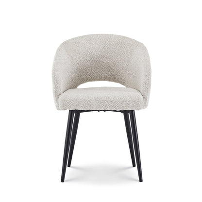 Eetkamerstoel Anna bouclé Gebroken wit