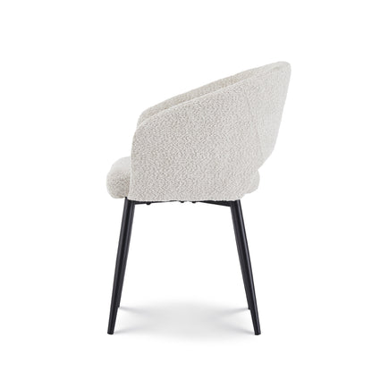 Eetkamerstoel Anna bouclé Gebroken wit