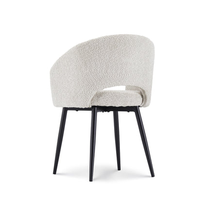 Eetkamerstoel Anna bouclé Gebroken wit