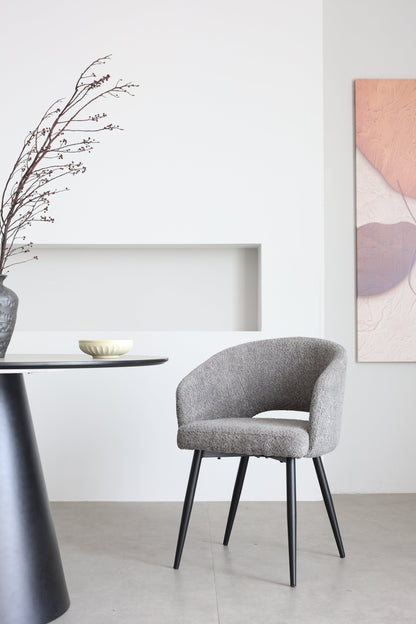 Eetkamerstoel Anna bouclé Grijs
