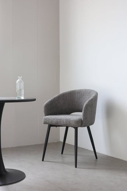 Eetkamerstoel Anna bouclé Grijs