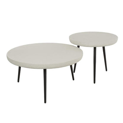 Modera - Salontafel set-2 flat round stone - Marmer composiet