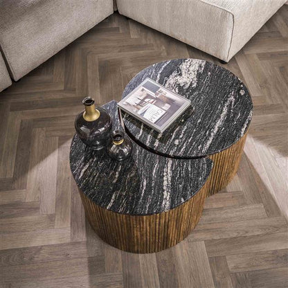 Modera - Salontafel set-2 half moon midnight - Zwart marmer