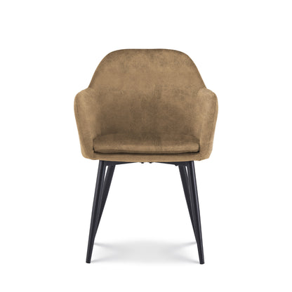 Eetkamerstoel June Bruin leder