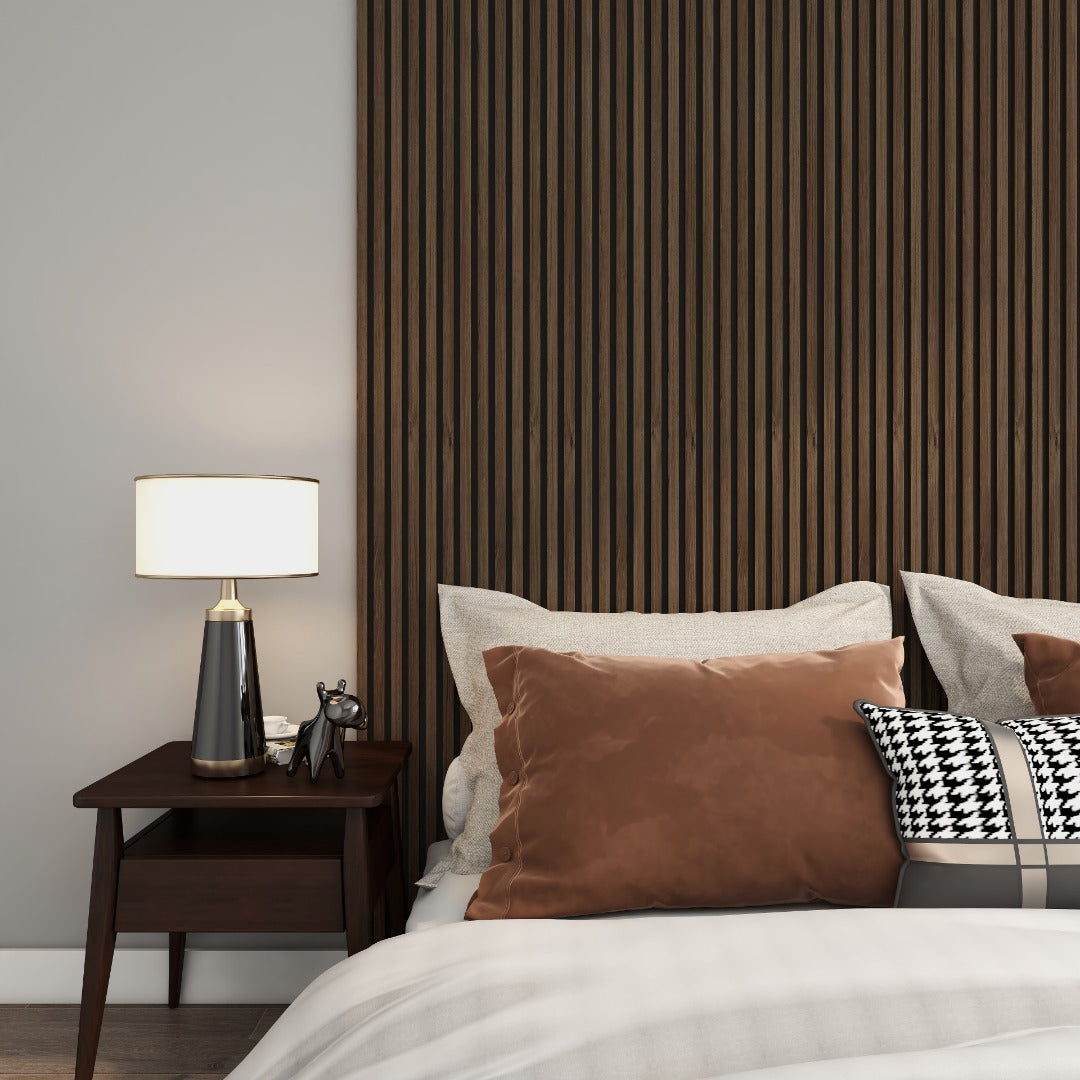 Akoestische Wandpanelen Gerookt Eiken-Hout | 270cm x 60cm | 3-zijdig écht houtfineer