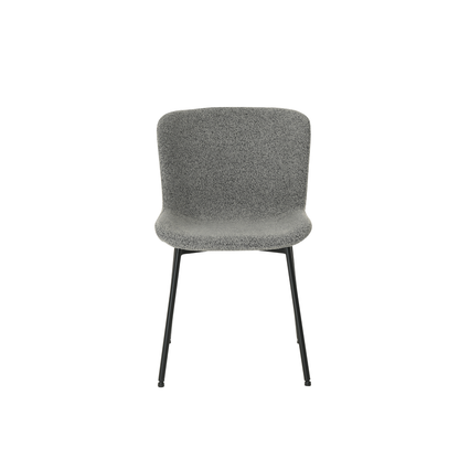 Eetkamerstoel Skagen Donkergrijs Bouclé met zwart onderstel