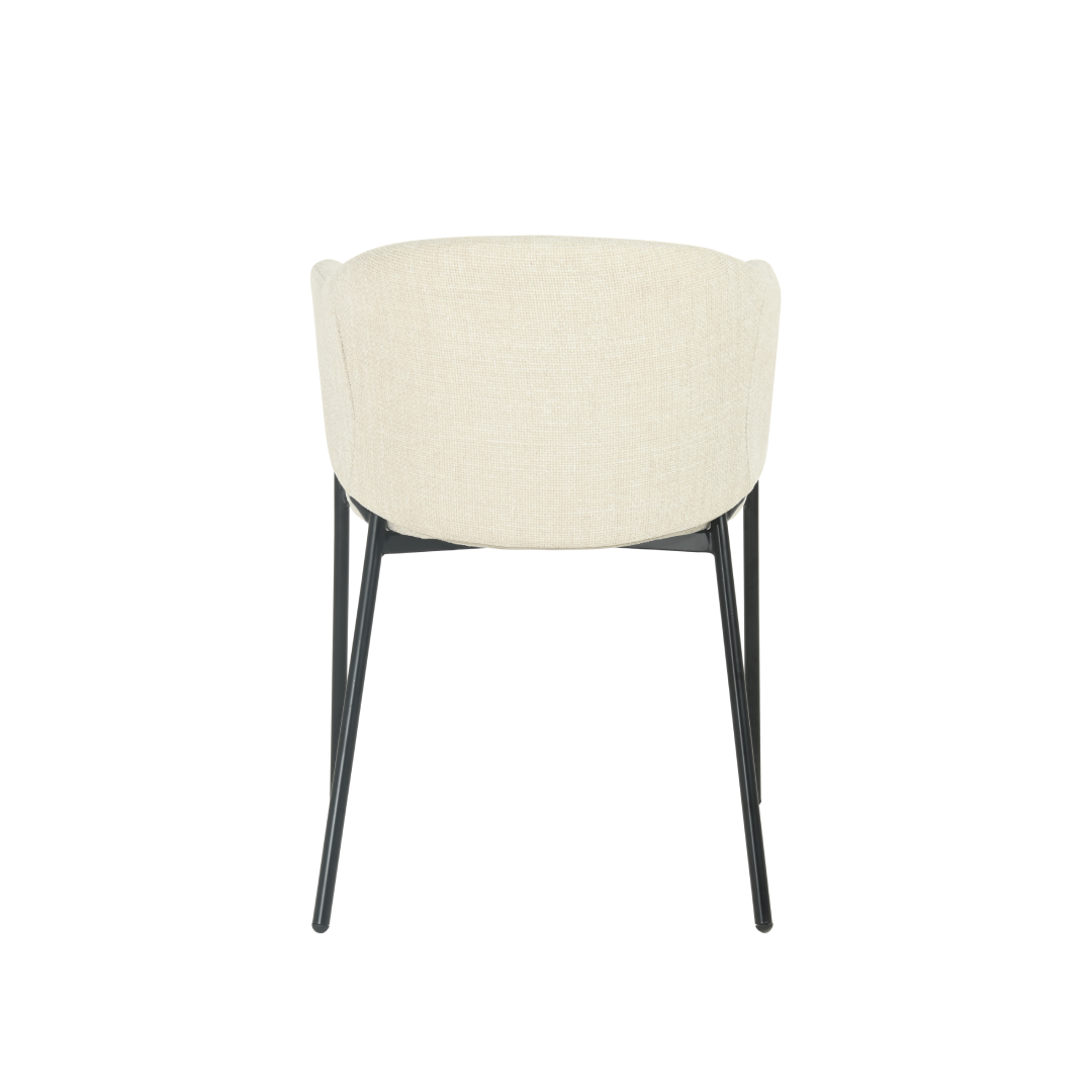 Eetkamerstoel Samsø Beige Linnen met zwart onderstel