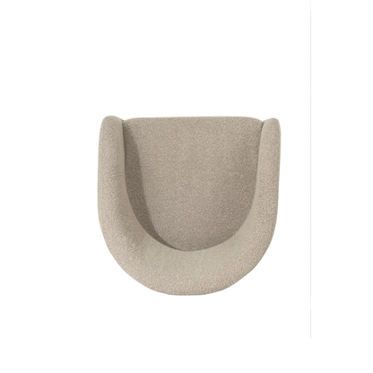 Eetkamerstoel Aalborg Zand Bouclé met zwart onderstel