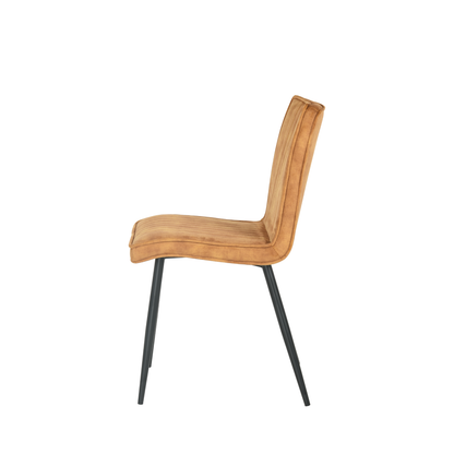 Eetkamerstoel Falster Cognac met zwart onderstel