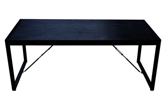 Mangohouten Eettafel Rechthoek Duncan 200 cm Zwart