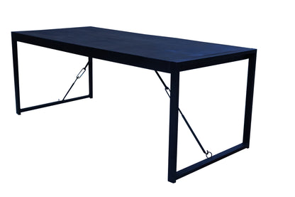 Mangohouten Eettafel Rechthoek Duncan 200 cm Zwart