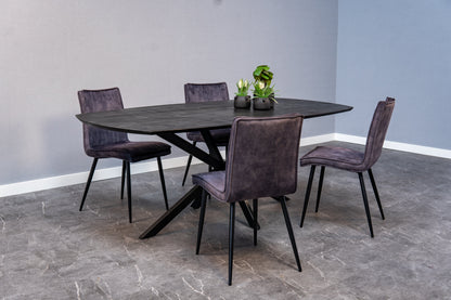 Eetkamerstoel Falster Antraciet met zwart onderstel