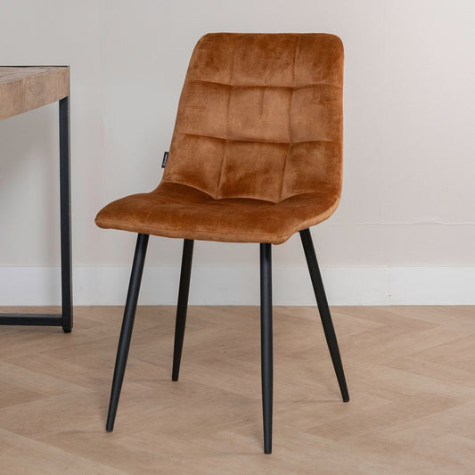 Eetkamerstoel Tess | Velvet Oker