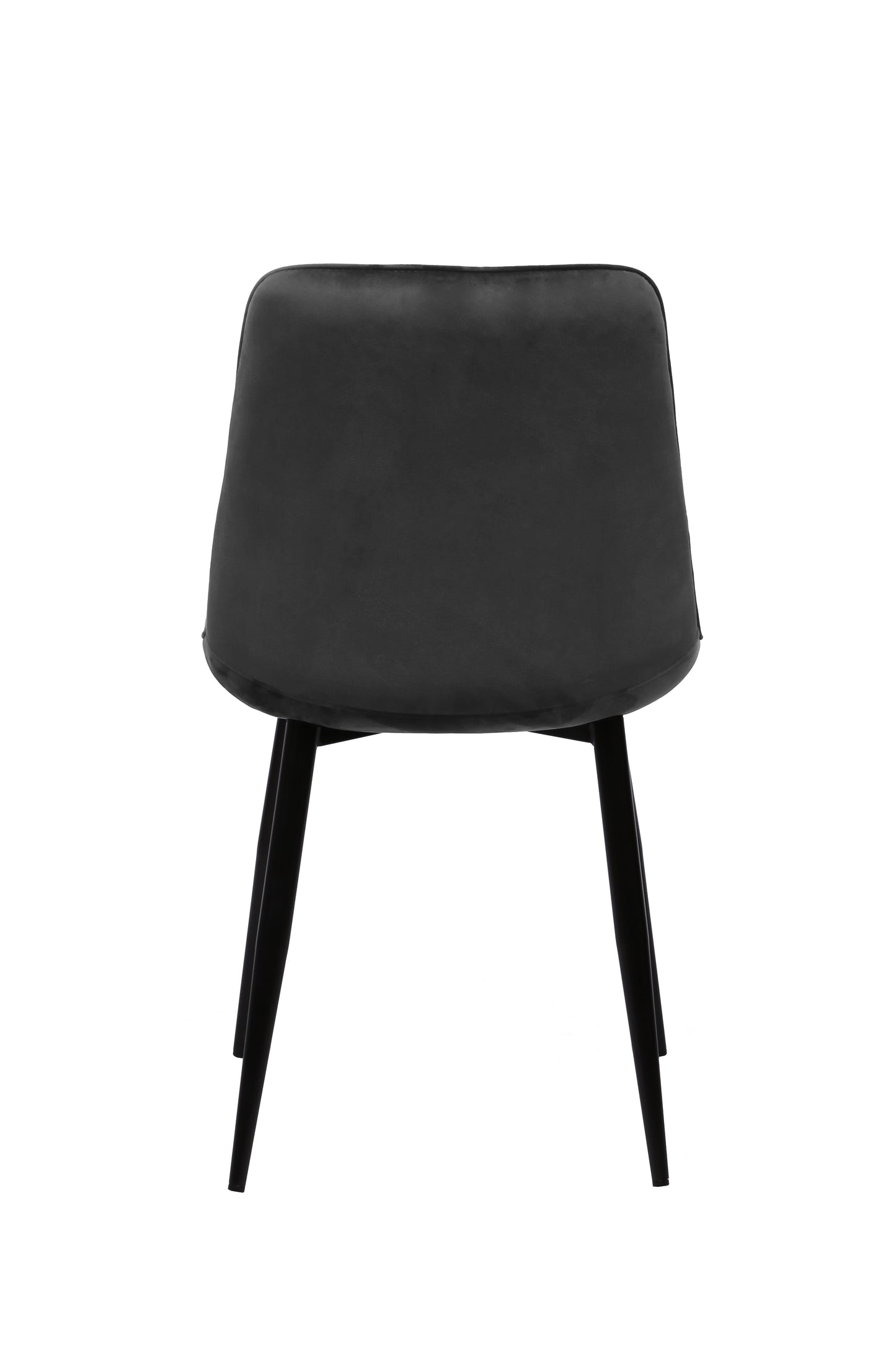 Eetkamerstoel Bergen Antraciet Fluweel met zwart onderstel