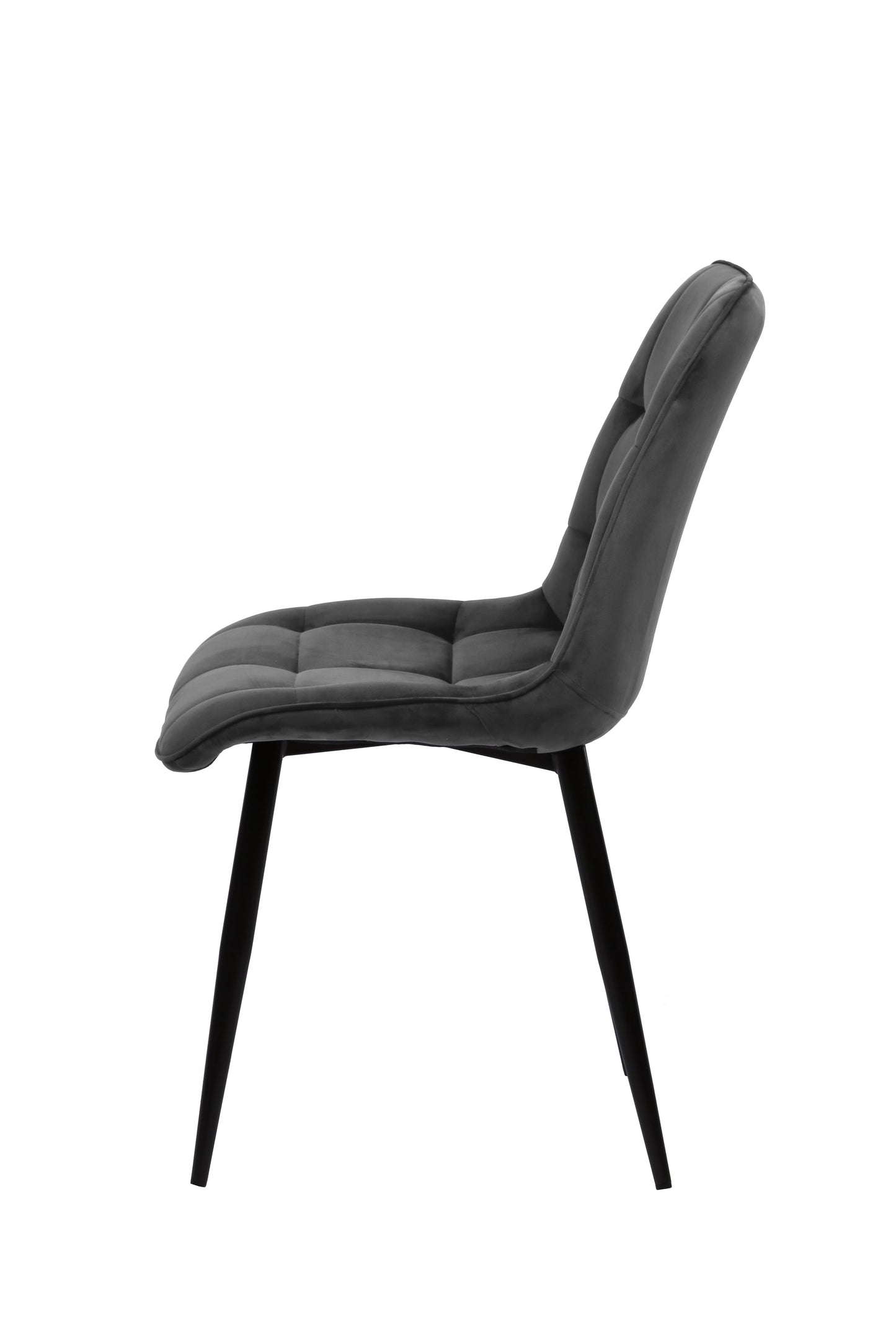 Eetkamerstoel Bergen Antraciet Fluweel met zwart onderstel