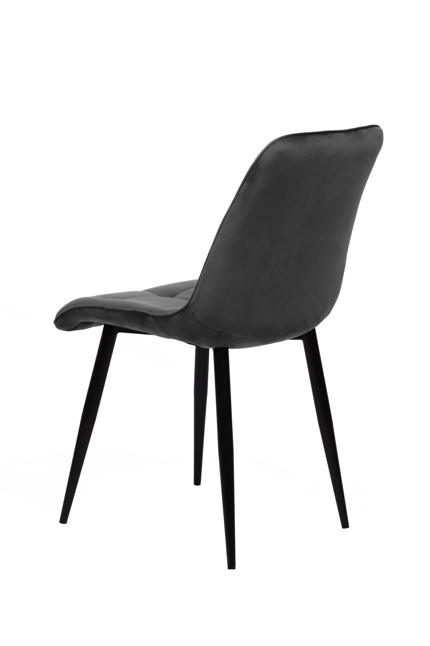 Eetkamerstoel Bergen Antraciet Fluweel met zwart onderstel