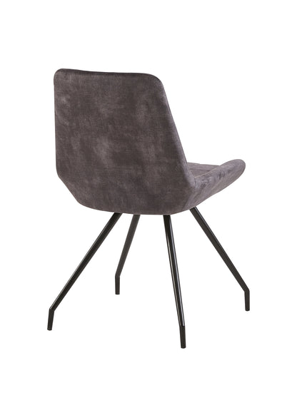 Eetkamerstoel Kopenhagen Antraciet Fluweel met zwart onderstel