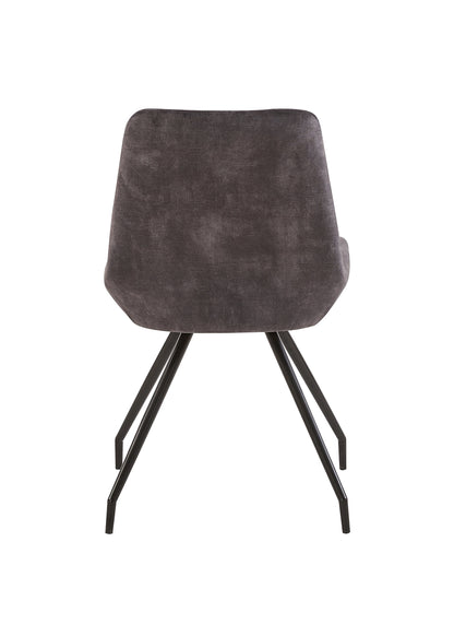 Eetkamerstoel Kopenhagen Antraciet Fluweel met zwart onderstel