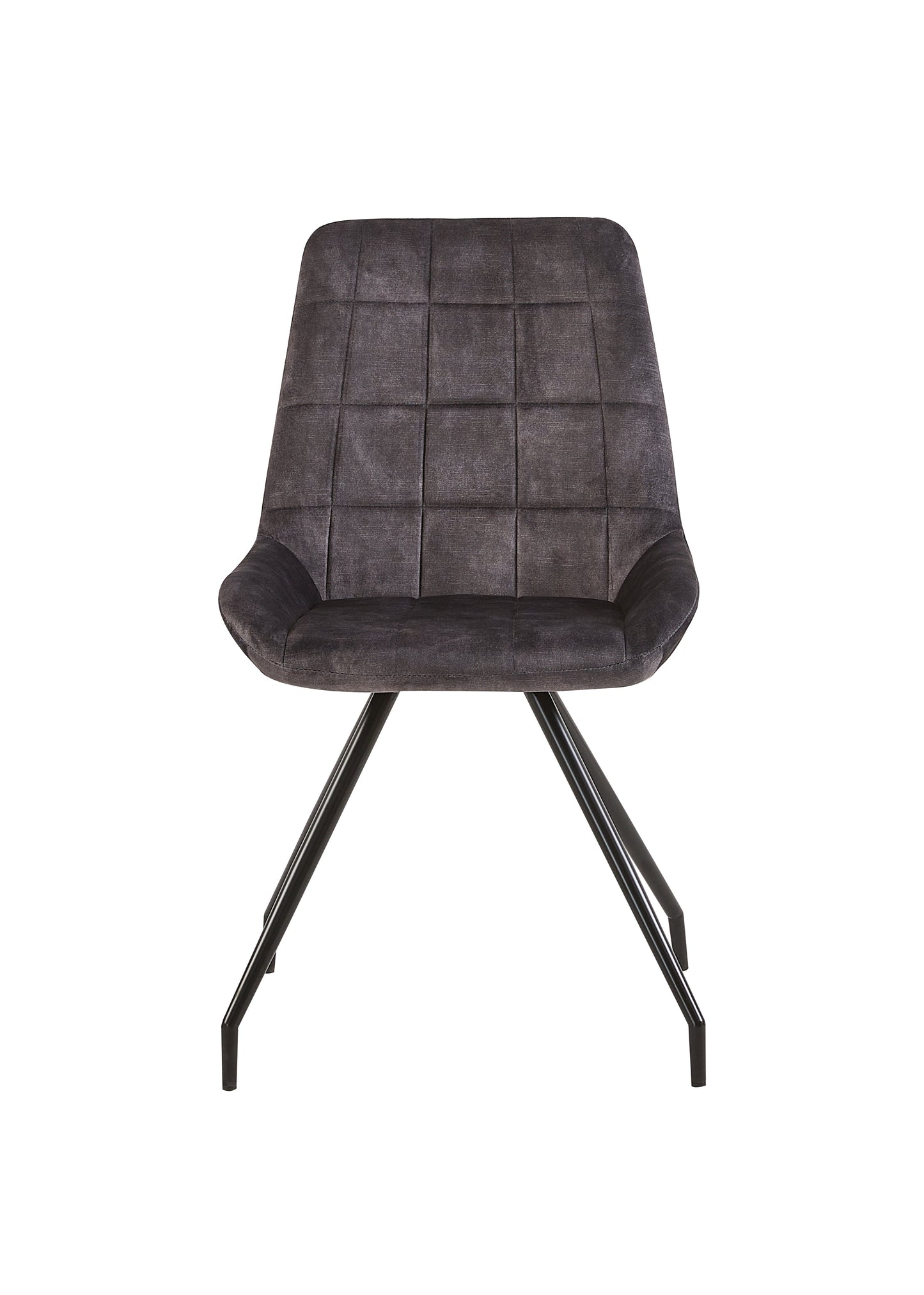 Eetkamerstoel Kopenhagen Antraciet Fluweel met zwart onderstel