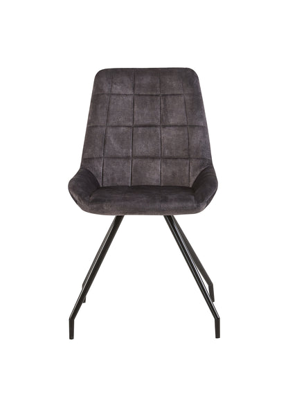 Eetkamerstoel Kopenhagen Antraciet Fluweel met zwart onderstel