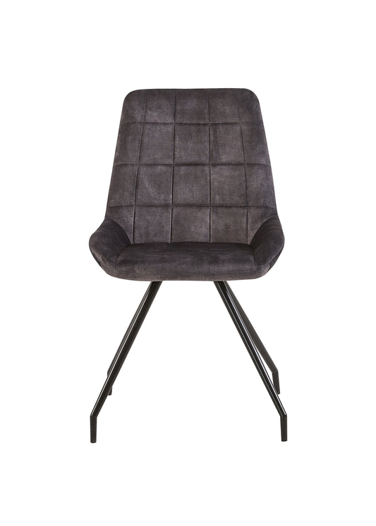Eetkamerstoel Kopenhagen Antraciet Fluweel met zwart onderstel