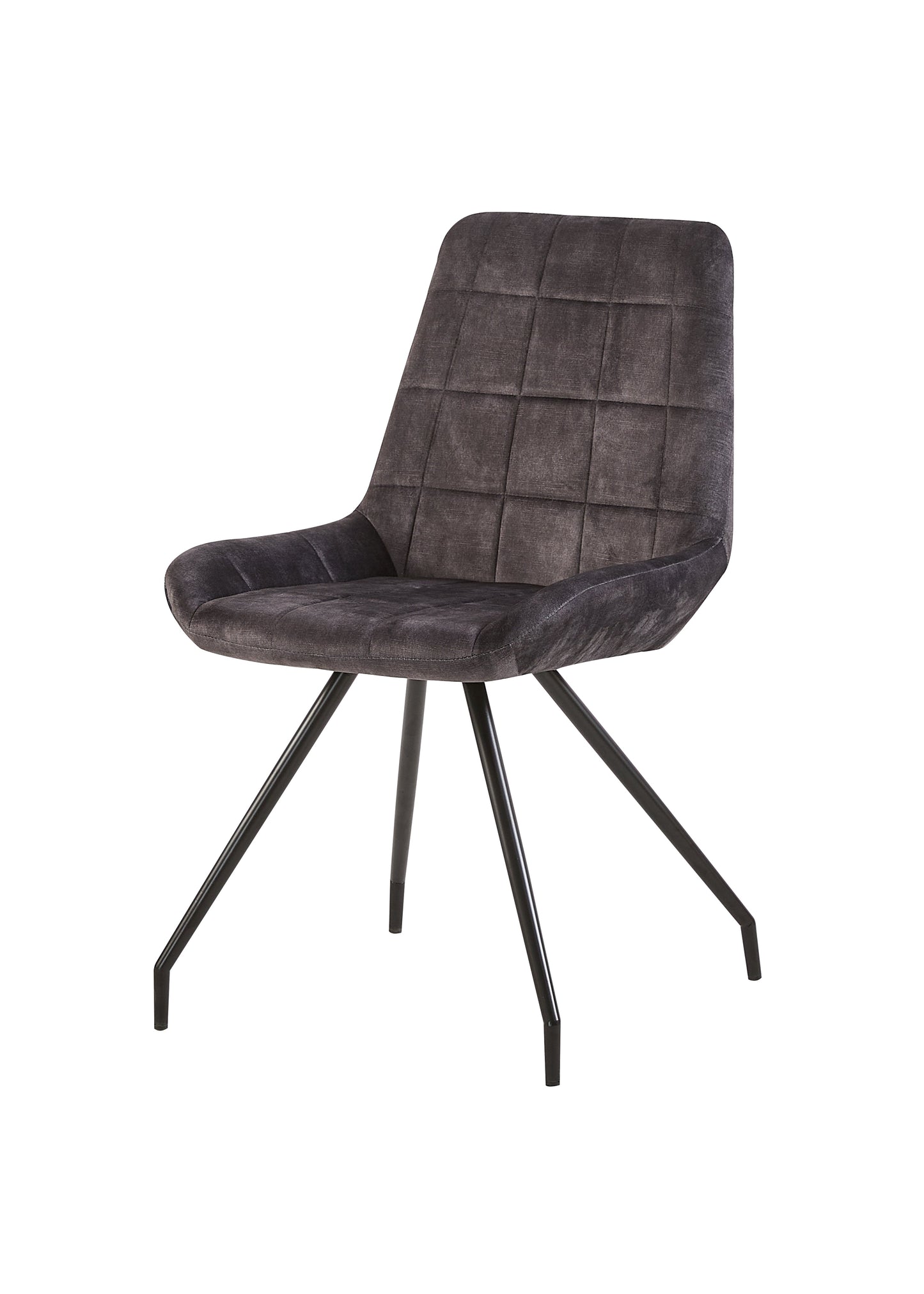 Eetkamerstoel Kopenhagen Antraciet Fluweel met zwart onderstel