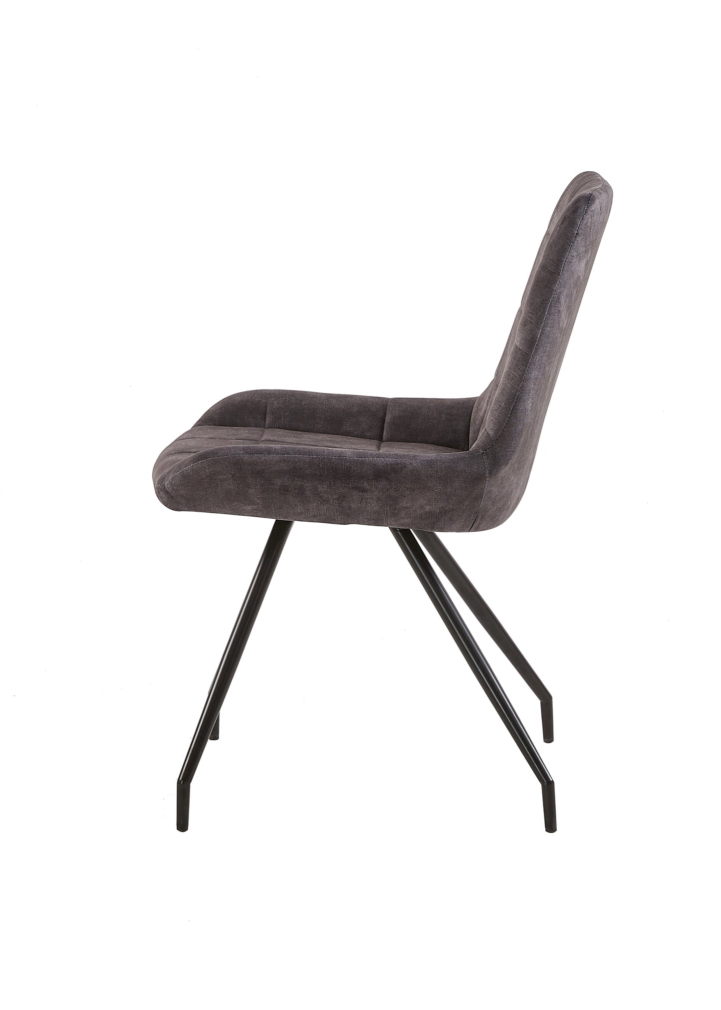 Eetkamerstoel Kopenhagen Antraciet Fluweel met zwart onderstel