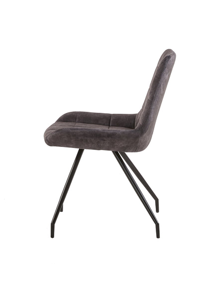 Eetkamerstoel Kopenhagen Antraciet Fluweel met zwart onderstel