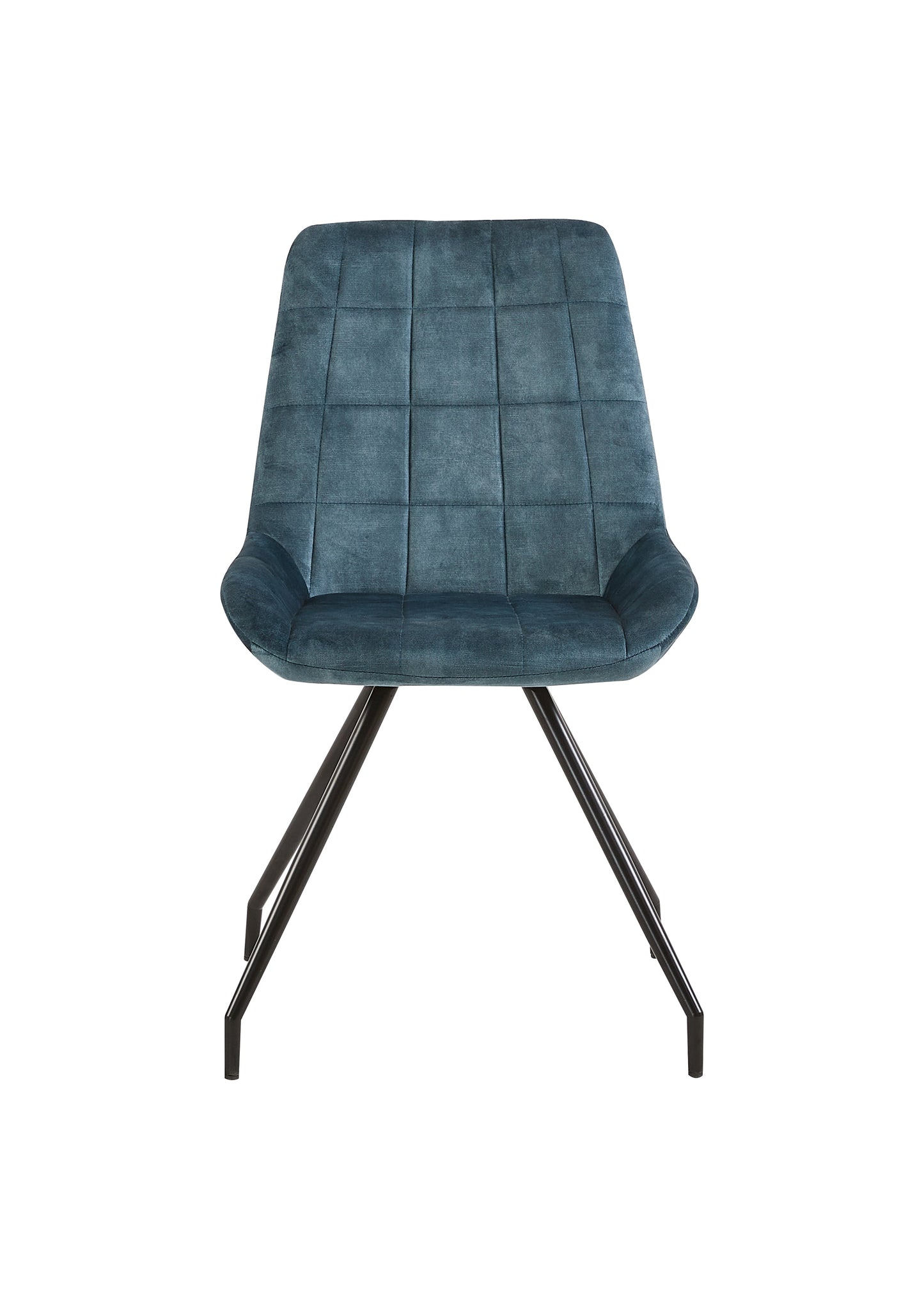 Eetkamerstoel Kopenhagen Blauw Fluweel met zwart onderstel