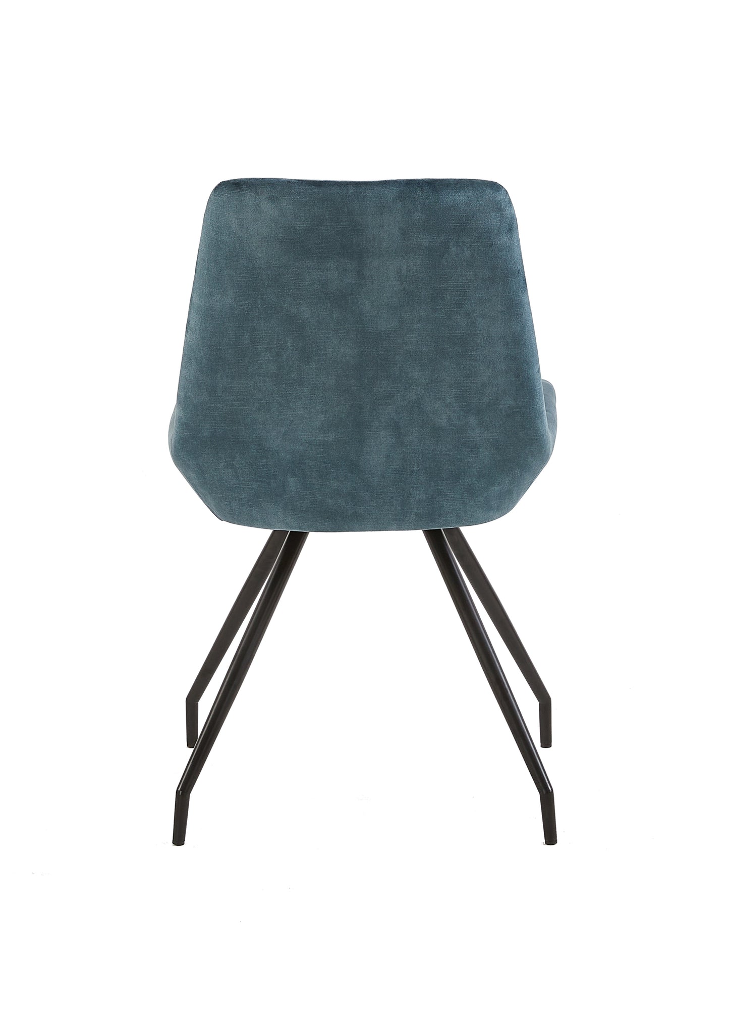 Eetkamerstoel Kopenhagen Blauw Fluweel met zwart onderstel