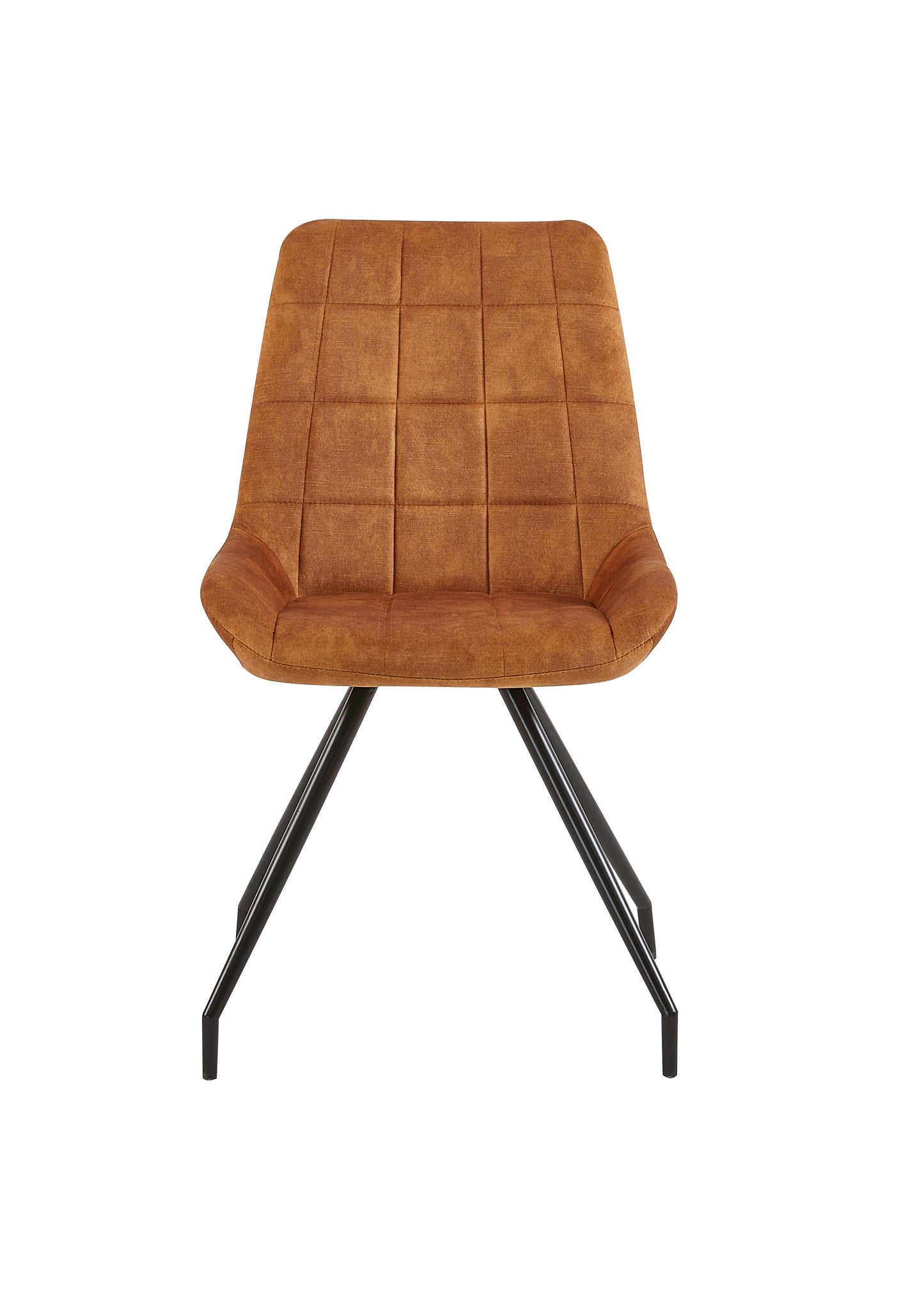 Eetkamerstoel Kopenhagen Cognac Fluweel met zwart onderstel