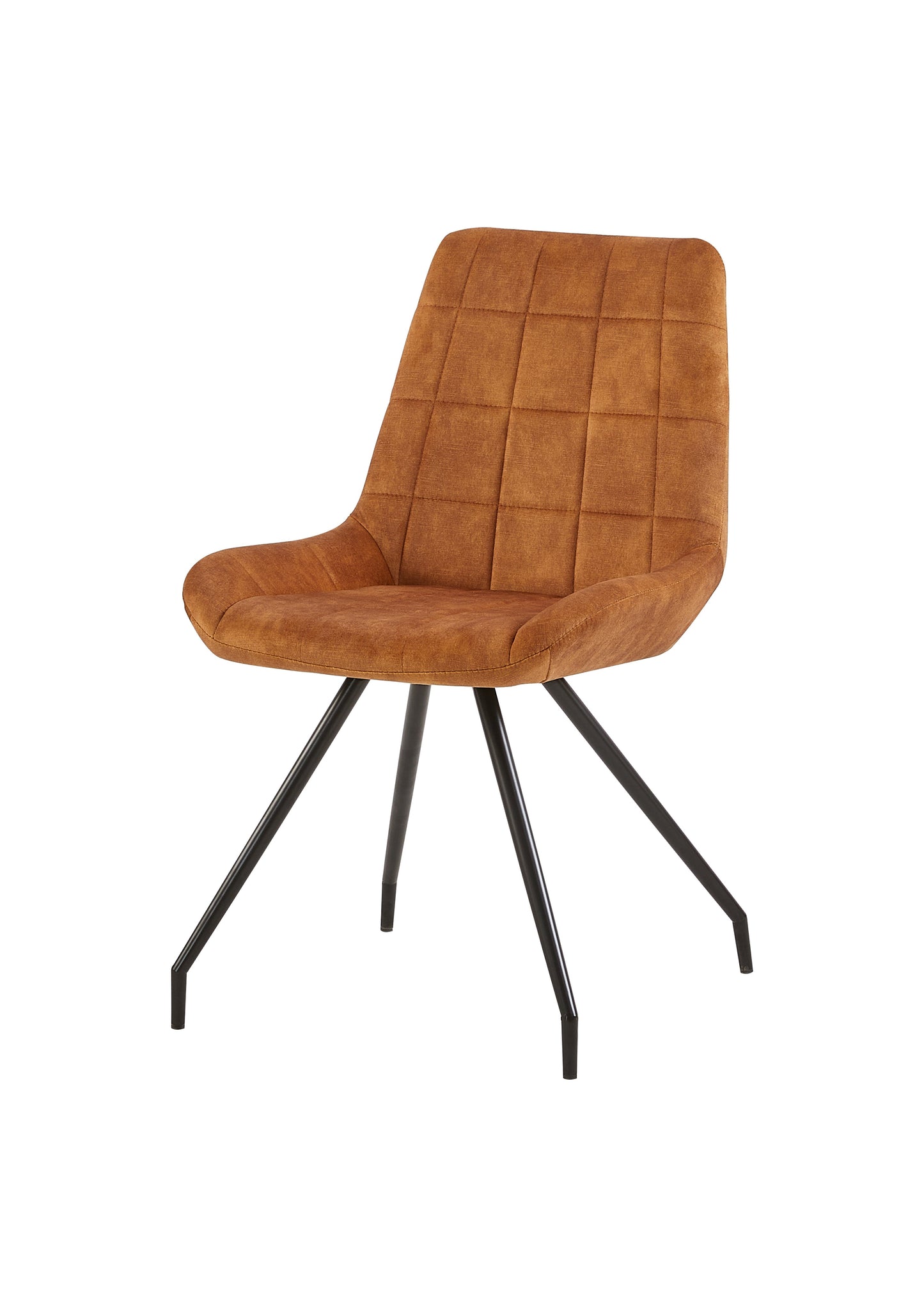 Eetkamerstoel Kopenhagen Cognac Fluweel met zwart onderstel