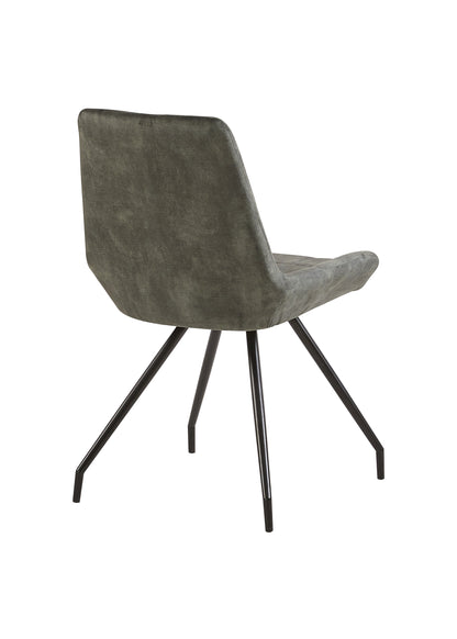 Eetkamerstoel Kopenhagen Groen Fluweel met zwart onderstel
