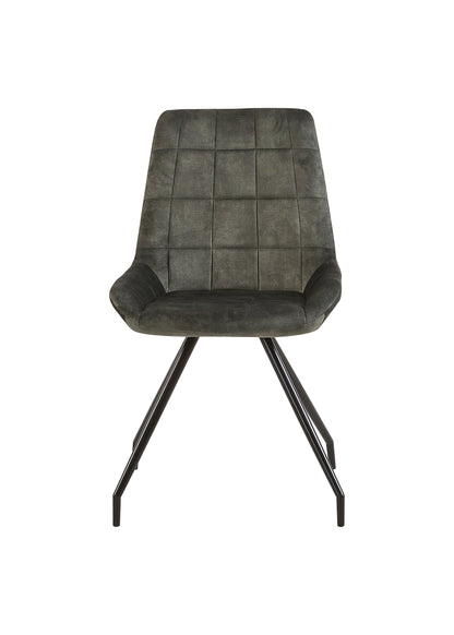 Eetkamerstoel Kopenhagen Groen Fluweel met zwart onderstel