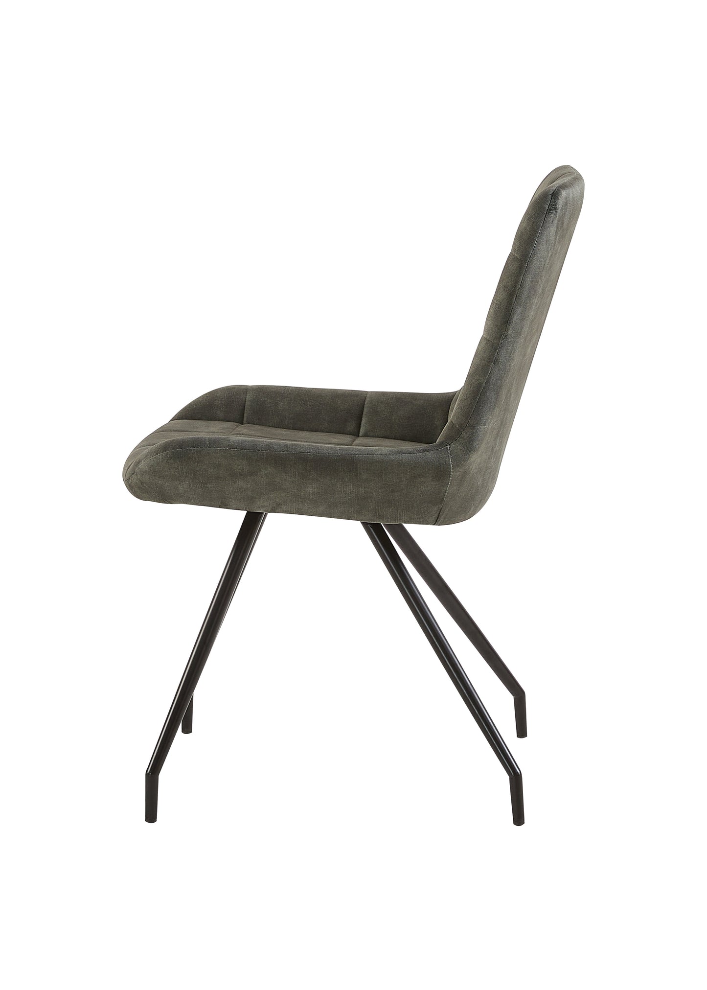 Eetkamerstoel Kopenhagen Groen Fluweel met zwart onderstel