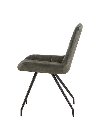 Eetkamerstoel Kopenhagen Groen Fluweel met zwart onderstel