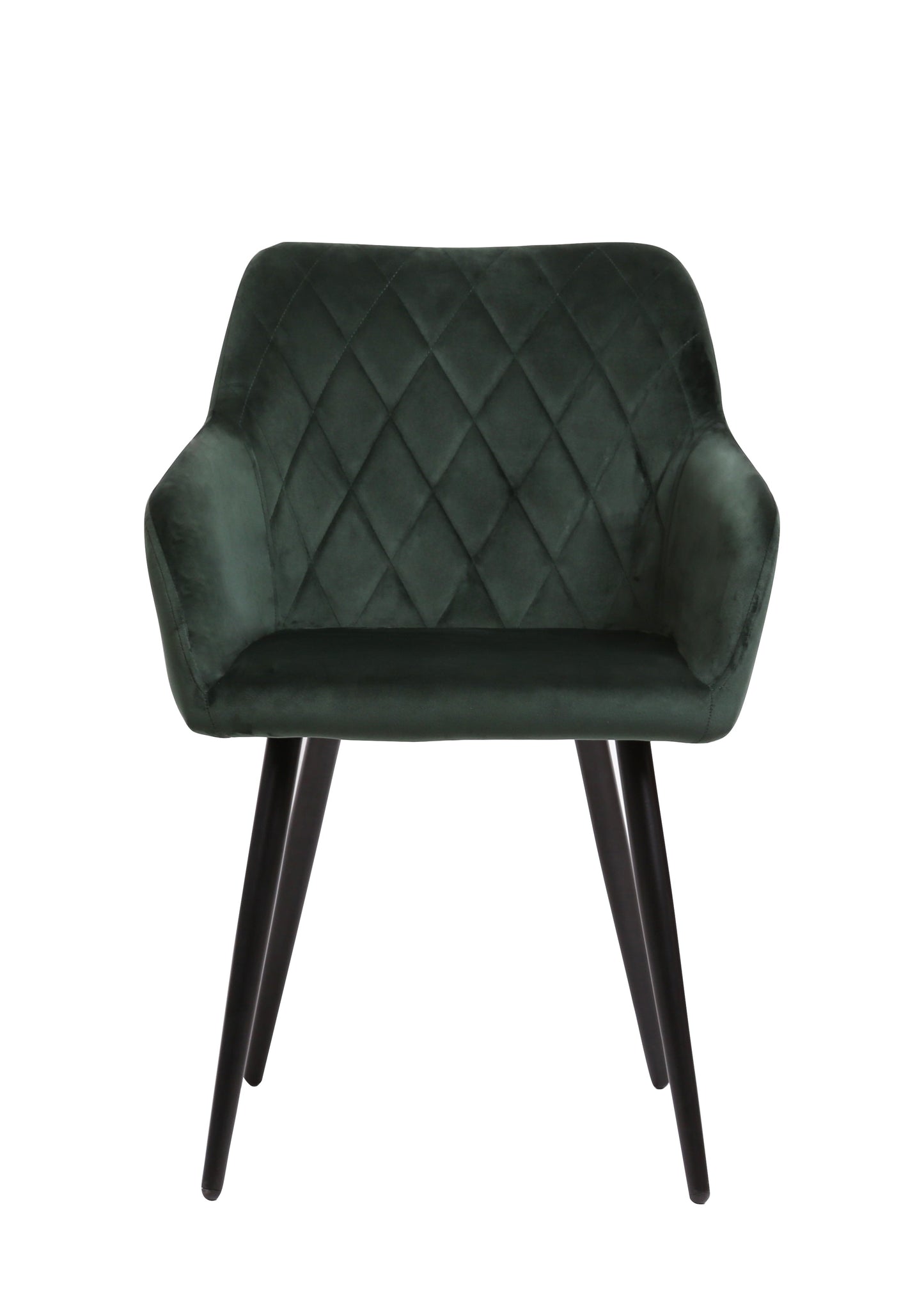 Eetkamerstoel Malmö Donkergroen Fluweel met zwart onderstel