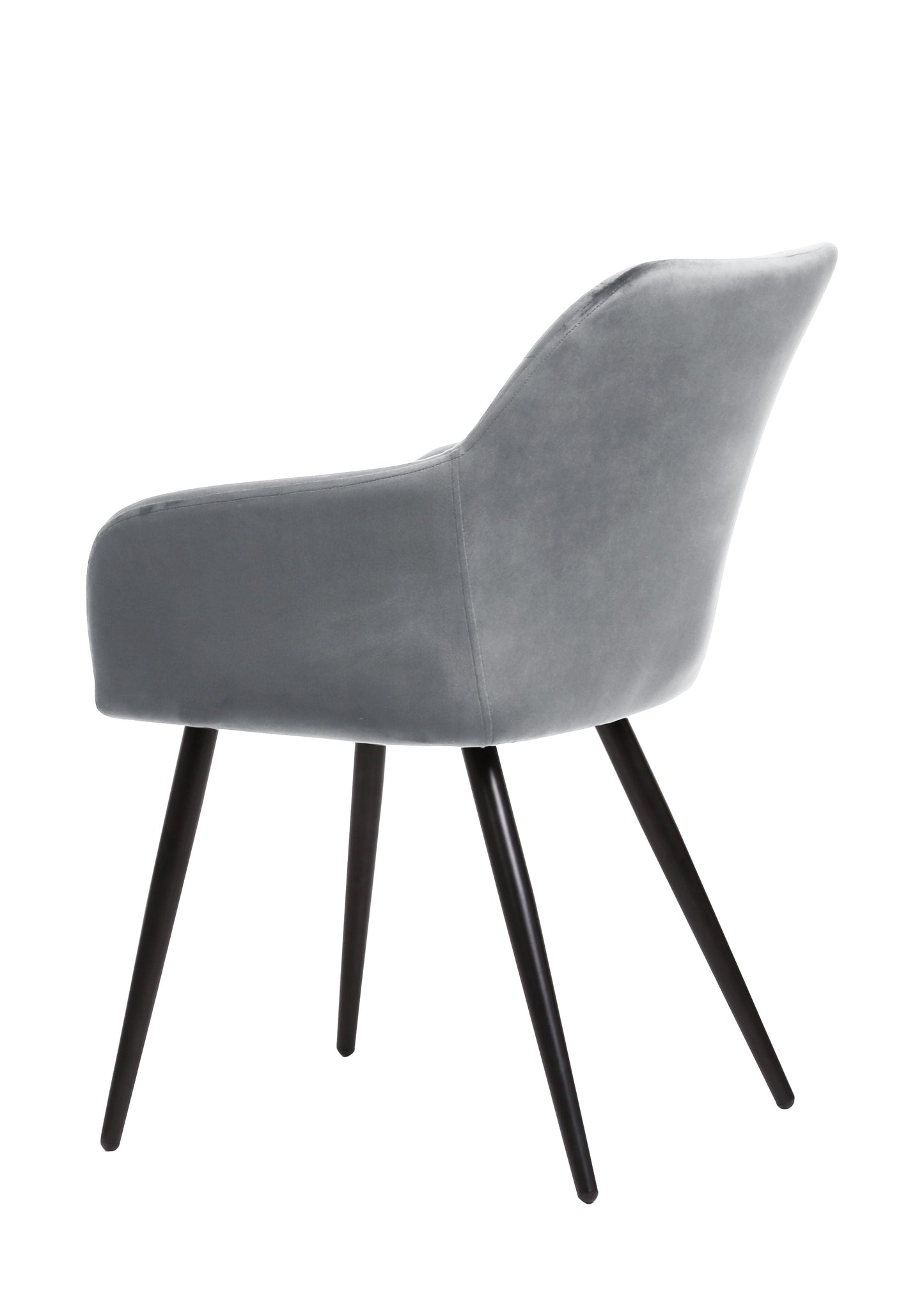 Eetkamerstoel Malmö Grijs Fluweel met zwart onderstel