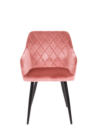 Eetkamerstoel Malmö Roze Fluweel met zwart onderstel