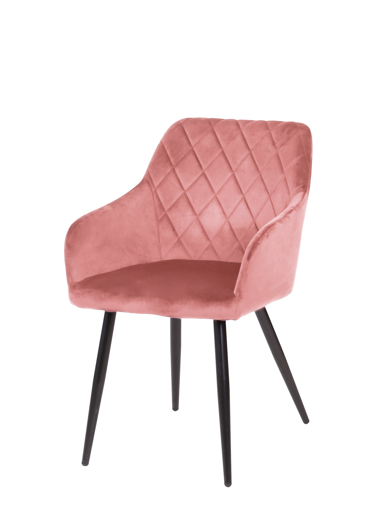 Eetkamerstoel Malmö Roze Fluweel met zwart onderstel