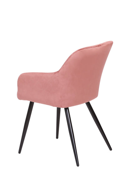 Eetkamerstoel Malmö Roze Fluweel met zwart onderstel