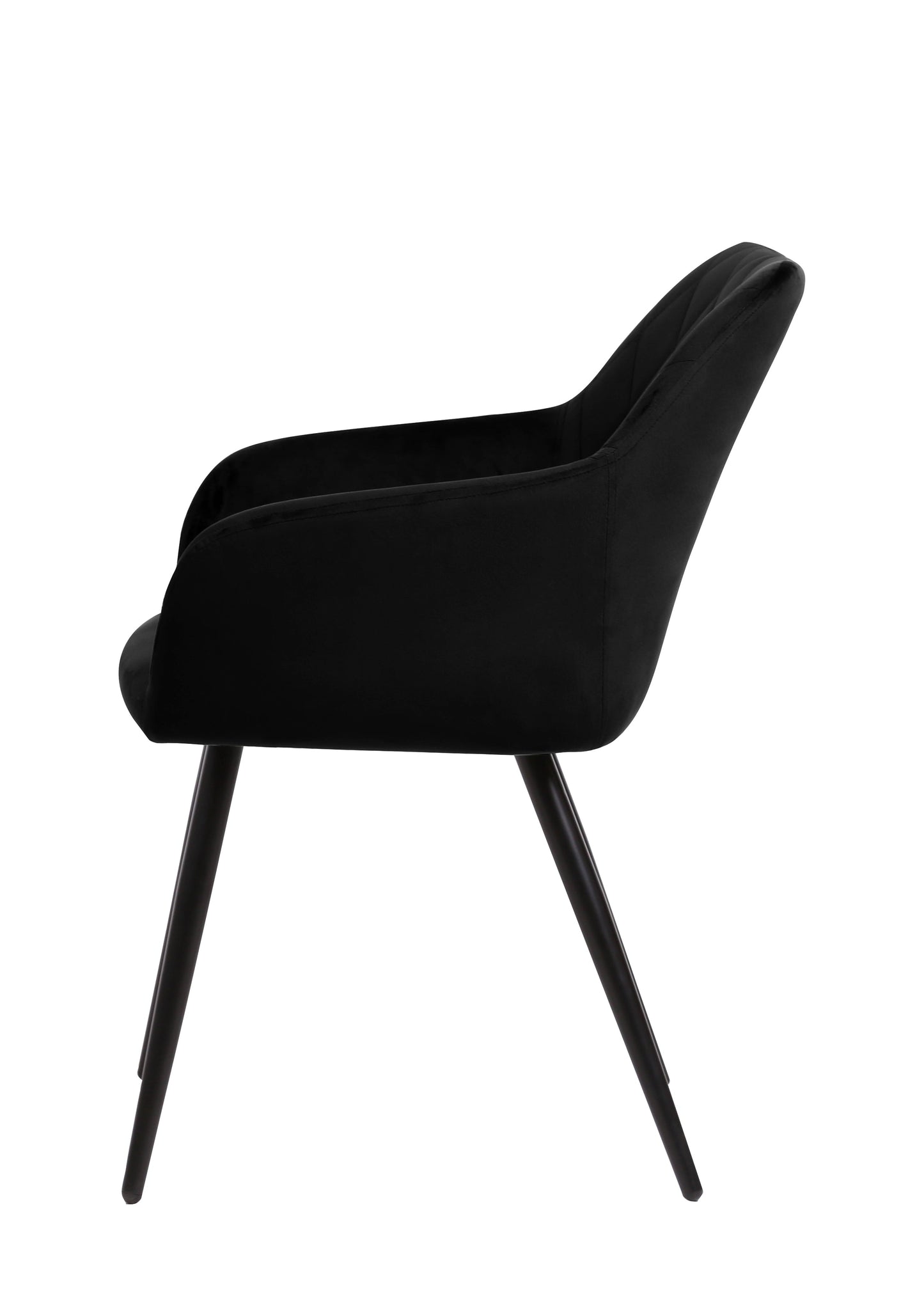 Eetkamerstoel Malmö Zwart Fluweel met zwart onderstel