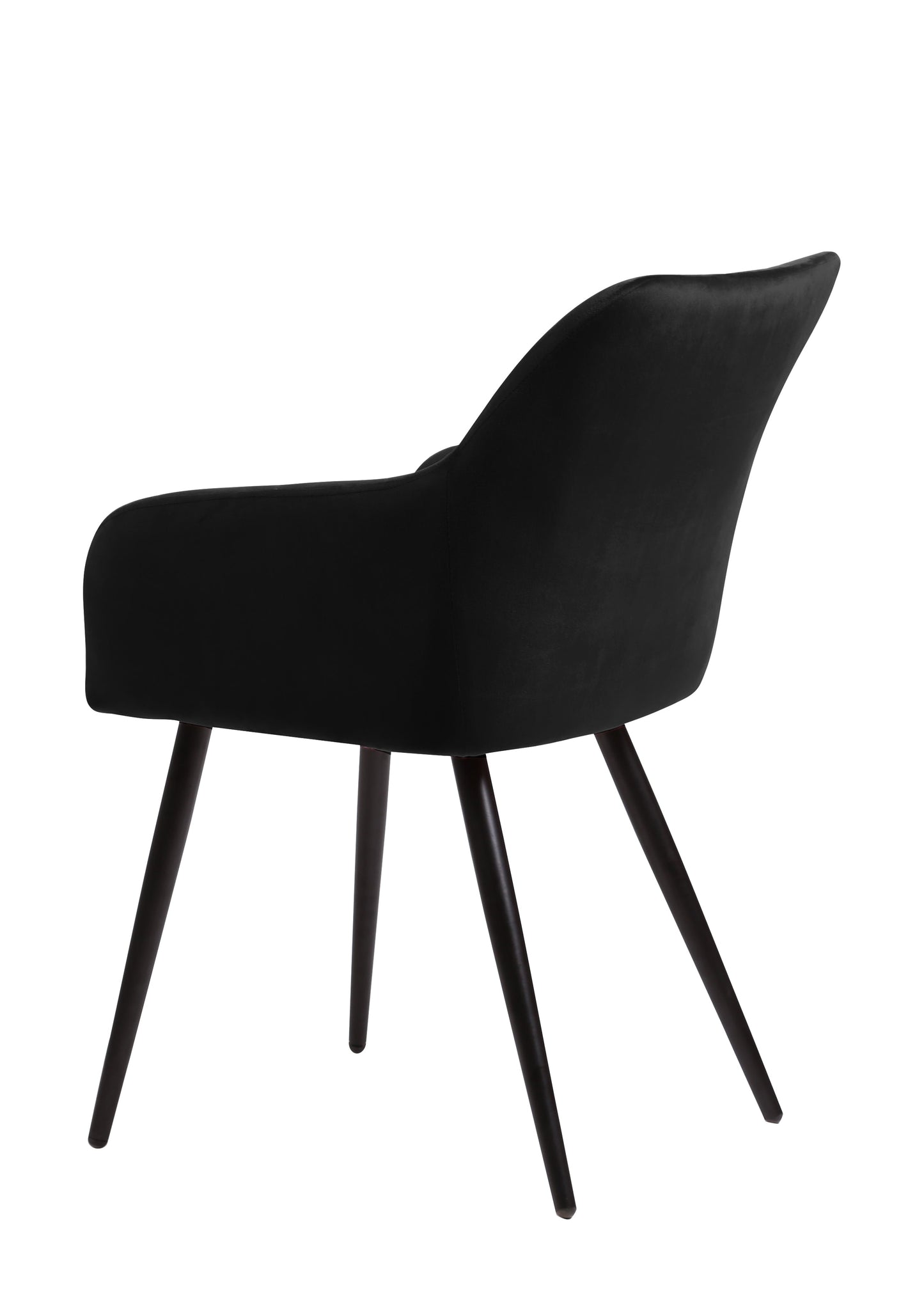 Eetkamerstoel Malmö Zwart Fluweel met zwart onderstel