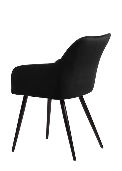 Eetkamerstoel Malmö Zwart Fluweel met zwart onderstel