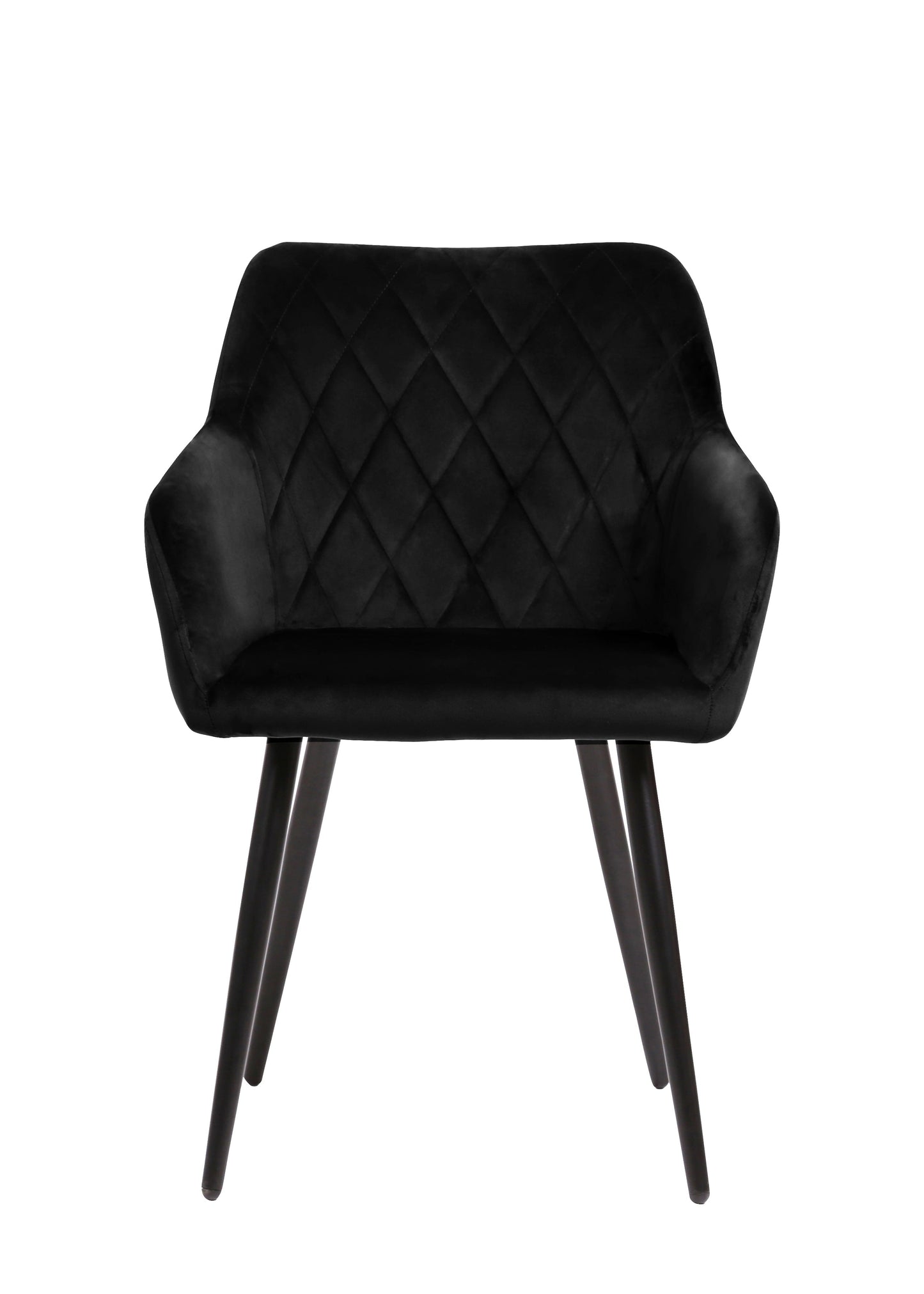 Eetkamerstoel Malmö Zwart Fluweel met zwart onderstel